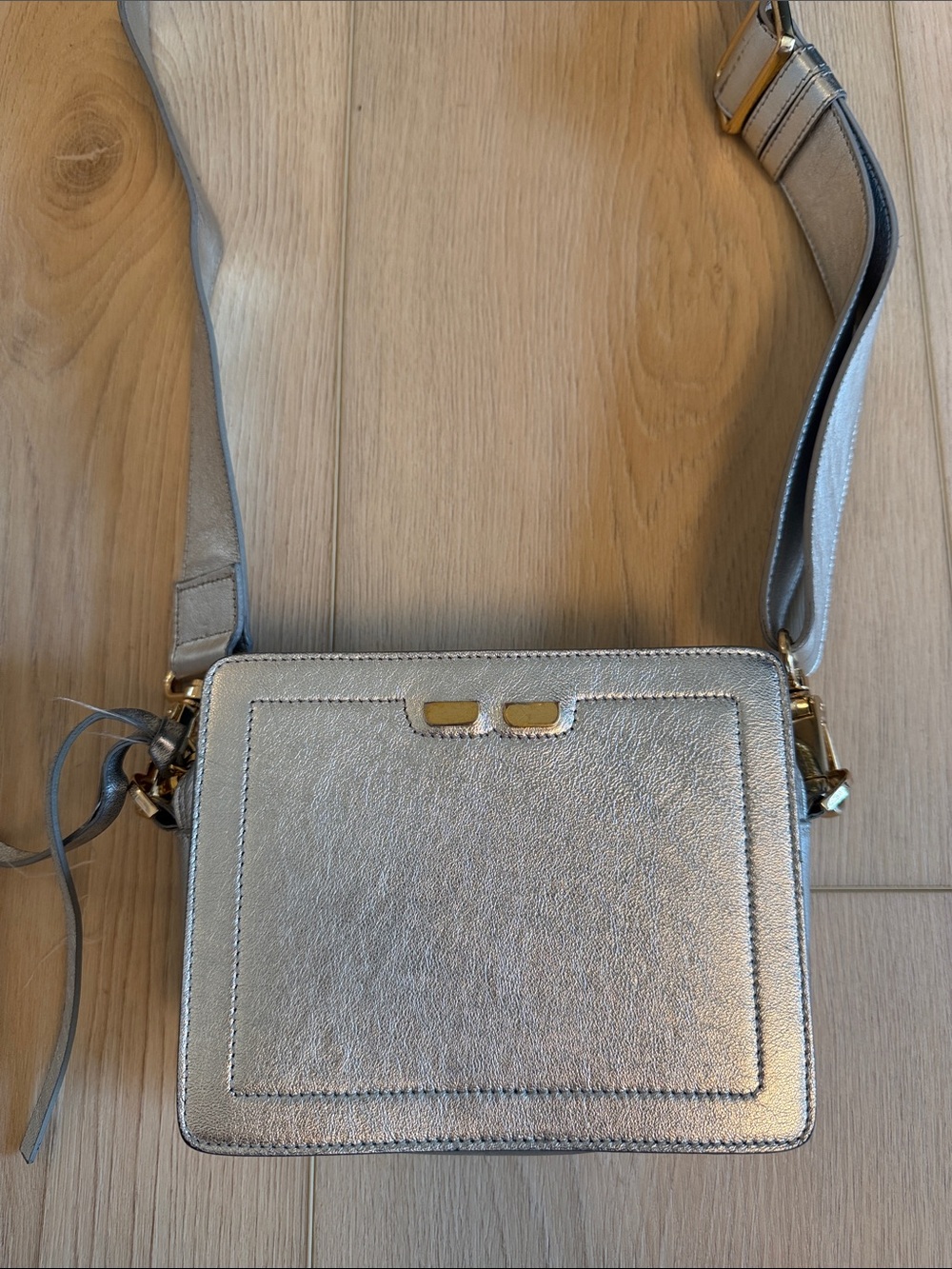 BENE Metallic Silver Fairfax Bag